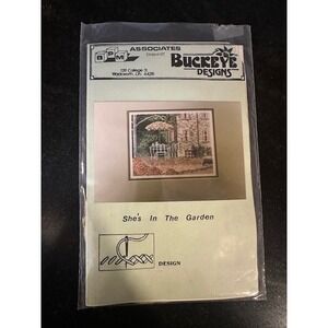 Buckeye Designs She's In The Garden Cross Stitch Kit Complete DMC Floss Chart